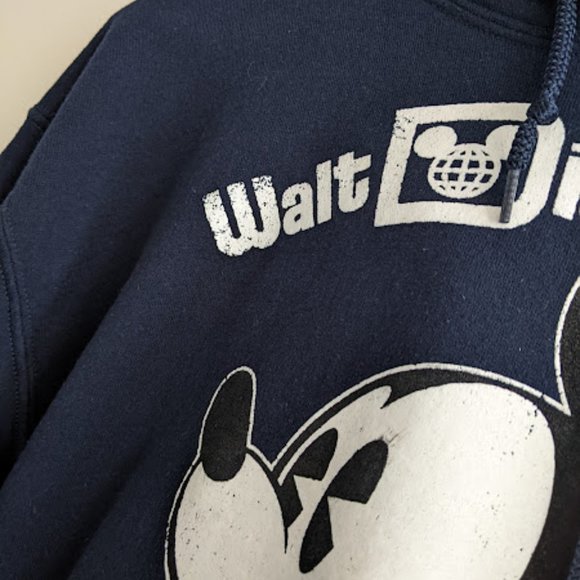 Walt Disney World Navy Blue Mickey Mouse Hoodie Size M - Picture 7 of 10